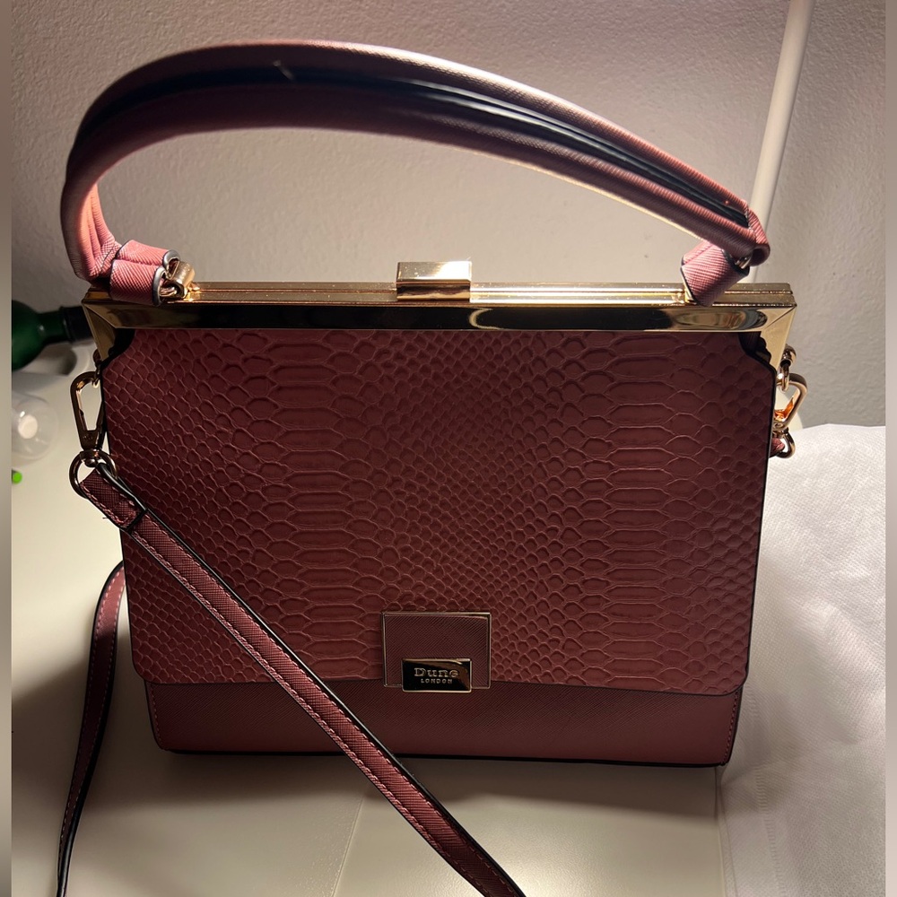 DUNE LONDON MAUVE PINK FAUX LEATHER CROSSBODY